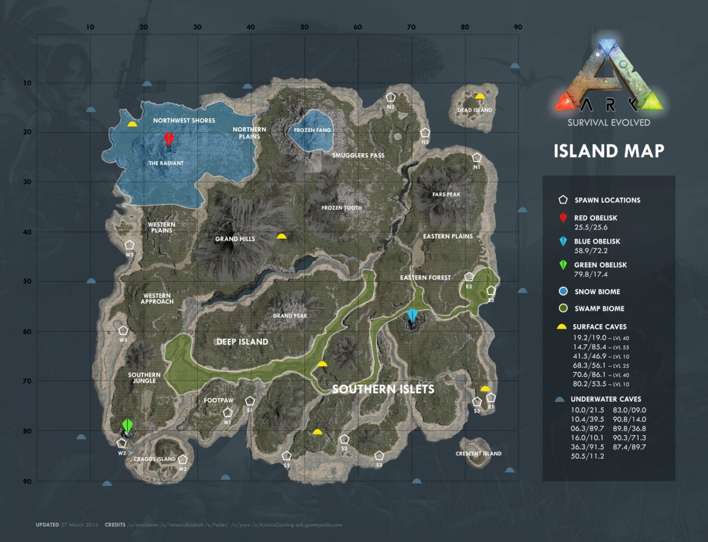 Ark Survival Evolved Map Poster