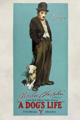A Dog&#x27;s Life Movie Charlie Chaplin Tramp Poster Print