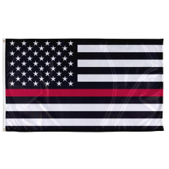 Flag of the United States (thin red line flag ) (The Firefighter Thin Red Line Flag)