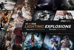 10-In-1 Lighting Explosions Photoshop Actions (Graphicsmartz Lighting Explosion)