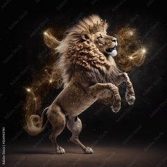 Lion King Jumping Generative AI Stock-Illustration | Adobe Stock