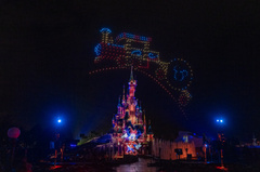 Disney Electrical Sky Parade, a nocturnal aerial parade with a ...