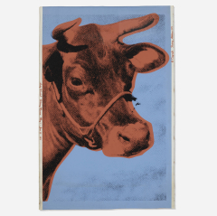 Cow, 1971 (blue & yellow) by Andy Warhol, 36 x 28cm, (Cow Andy Warhol 1971)