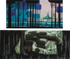 Eyvind Earle Sleeping Beauty Background Color Key Paintings Group ...