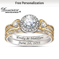 Endless Love Women's Personalized Bridal Wedding Ring Set (Endless Love Diamond Bridal Rings With Christina & Mark)