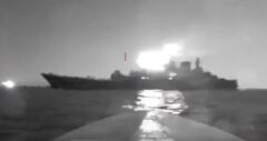 Russian warship seen listing in Black Sea after Ukrainian sea ...