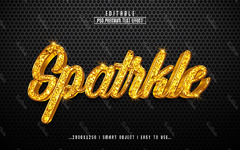 Sparkle Golden Glitter 3D Text Effect