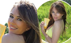 Elizabeth Hurley, 54, goes TOPLESS as she slips into yellow bikini ...