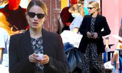 Dianna Agron cuts a stylish figure in a floral maxi dress and ...