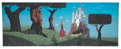 Eyvind Earle concept storyboard painting of Briar Rose from Sleeping