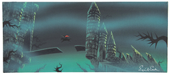 Eyvind Earle concept storyboard painting and mood study of Prince