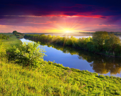 Nature sunrise and sunset landscape photography river