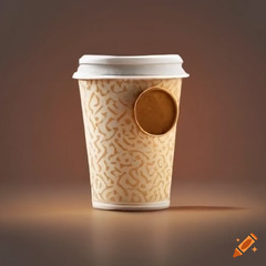 stylized coffee cup logo with a cross in the foam on Craiyon