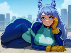 my hero academia, nejire hado, azure (artist), 1girl, ai generated ...