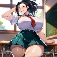 my hero academia, yaoyorozu momo, 1girls, ai generated, alternate ...