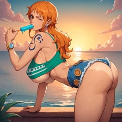 one piece, nami, nami (one piece), alex-schura, 1girls - R34 Vault