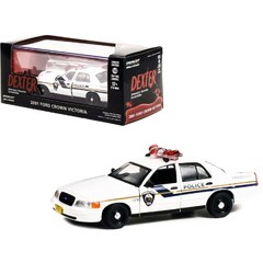 2001 Ford Crown Victoria Police Interceptor White Pembroke Pines Police Dexter TV Series 1/43 Diecast Model Car by Greenlight