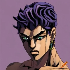 A muscular man with very short dark hair in jojo's bizarre ...