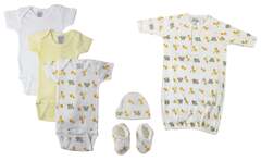 Bambini Layette Unisex Newborn Baby 3 Piece Gown Set