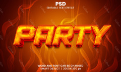 Party 3D Text Effect | Photoshop PREMIUM PSD File