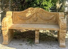 Early 20th Century Italian Carved Sienna Marble Bench – CES ...