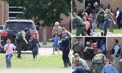 Uvalde shooting: Photos show cops rescuing Texas schoolchildren ...