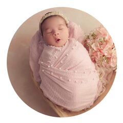 Honra 2pcs Newborn Photography Props Wraps Pearl Headbands Photoshoot Baby Photo Posing Blanket Layers (Ederafoto Newborn Photography Props Baby Photoshoots Pearl Wraps Girl Photo Posing Layers with Headband Accessories)