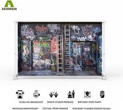 Aoihrraan 3,,5m Urban Street Graffiti Backdrop Paint ...