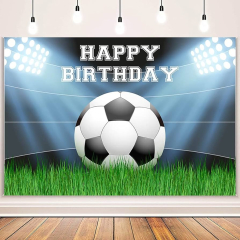 Amazon : AIBIIN Soccer Birthday Party Backdrop Soccer Field ...