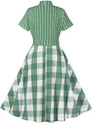 Amazon: Women 1940s Vintage Bow Tie Neck Dress Retro 40s 50s ...