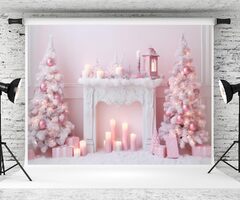 Amazon : Kate 7×5ft Christmas Tree Backdrop Pink Xmas Snow ...