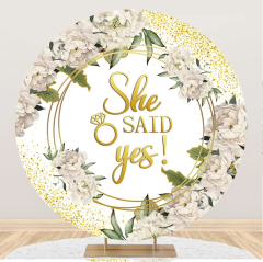 Aoihrraan 200cm Diameter She Said Yes Round Photography Backdrop ...