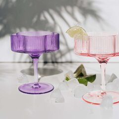 Amazon | whatAmug Set of 2 Martini Glasses, Colorful Cocktail ...