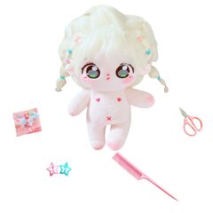 niannyyhouse 20cm Plush Doll Caramel Girl Naked Humanoid Stuffed Body No Attribute 8in Normal Body Wearable Clothing Dress Up Gifts (18-Without (Plush Doll Cute Cotton Doll with Jointed Skeleton)