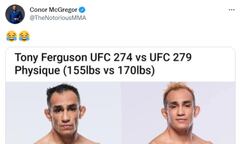 Conor McGregor mockingly reacts to Tony Ferguson's body ...