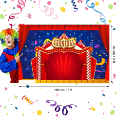 Carnival Circus Theme Party Backdrop (Big Circus Theme Party s Carnival Circus Tent Backdrop Party s Carnival Banner for Kids Birthday Party s Supplies, 6 x 3)