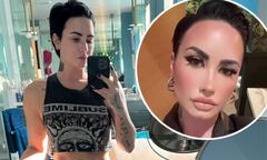 Demi Lovato flashes her taut abs in a tiny crop-top as she poses ...