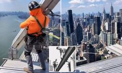 Construction worker on a skyscraper