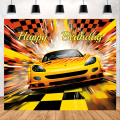 Newsely Racing Car Theme Backdrop Photography Happy Birthday - Temu