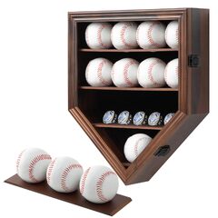 Amazon: Grintus Baseball Display Case Real Glass-Solid Wood ...