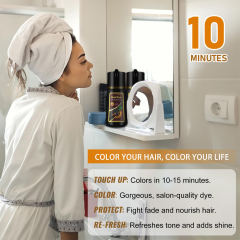 Instant Hair Color Shampoo for Gray Hair,3 in 1 Black Hair Dye Shampoo,Herbal Coloring in Minutes for Women & Men