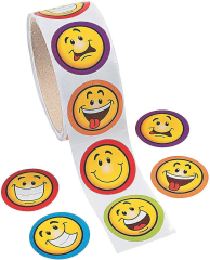 Fun Express Goofy Smile Face Stickers (Fun Express Goofy Smile Face Sticker Rolls 100 Stickers Per Roll Shrink Wrapped)