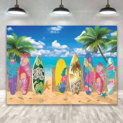 Summer Surfboard Beach Party Backdrop Tropical Hawaiian Seaside Surfs Up Photography Background Summer Beach Holiday Birthday Party s FT (Summer Surfboard Beach Themed Party Photography Background Surfs Up Seaside Tropical Hawaii Isla)