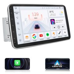 hizpo Octa Core Double Din Car Stereo Radio with Wireless Apple Carplay Android Auto,10.1" Detachable Rotatable TiltableTouch Screen GPS Navi