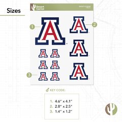 Arizona Wildcats Stickers (Desert Cactus University of Arizona Sticker UA Wildcats Stickers Vinyl Decals Laptop Water Bottle Car Scrapbook Sheet)