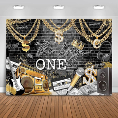 The Big ONE Backdrop The Notorious ONE Birthday Party Background Hip Hop 1st Birthday Party s Banner Photo Studio Props