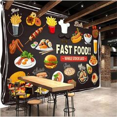 Custom Snack Bar Hamburger Pizza 3D Western Burger Fast ...