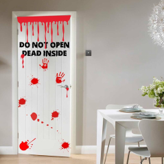 Zombie Bathroom Door Sticker - Toilet Vinyl Halloween Decal - DIY Blood Hand Stickers Hands Decals - Scary Vampire Walking Dead - Door Wid (Zombie Bathroom Doorsticker)