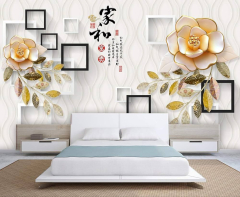 999Store 3D Latest Door Living Room Bed Room Hall 3D for Walls Floral Flower Golden Rose