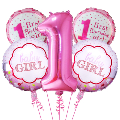 Party Propz Rubber Girls First Birthday Balloons s Items ...